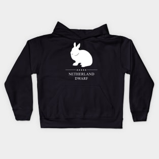 Netherland Dwarf Rabbit White Silhouette Kids Hoodie